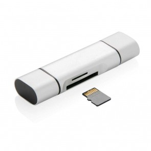 Universal card reader with type C, grey
